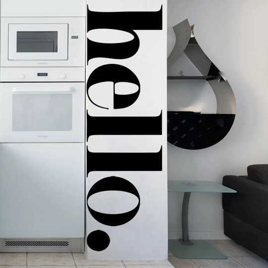 Hello Wall Stickers Modern Door Decals Bedroom Wardrobe Self-Adhesive Mural Living Room Decoration Creative Fridge