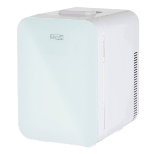 (White) LIVIVO Black Tabletop Mini Fridge Ice Box Freezer 10L Portable Drink Beer Cooler AC/DC