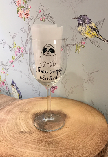Sloth Wine Glass Personalised Gift