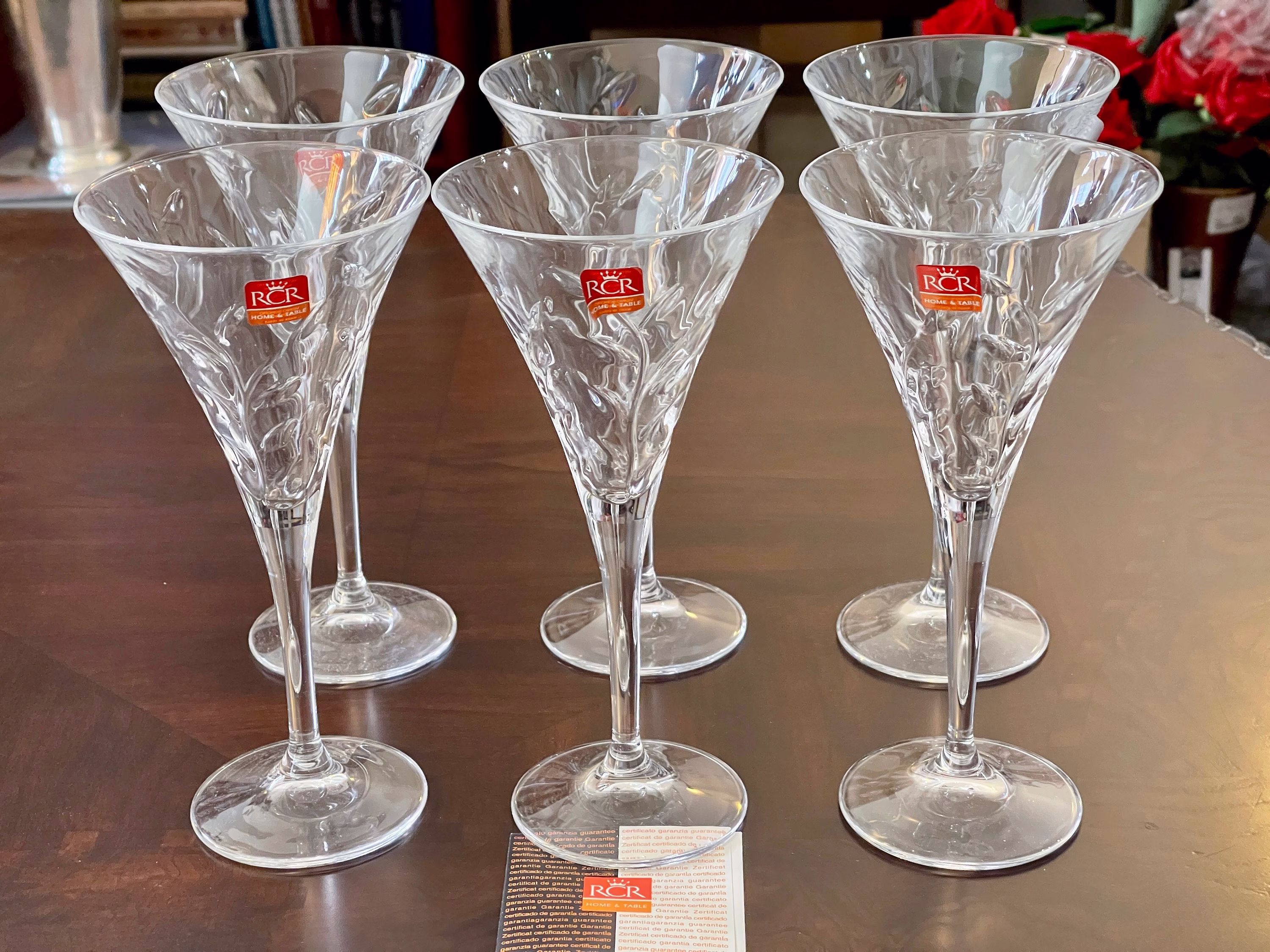 Laurus Water Goblets, Italian Glassware, Crystal Drinking Glasses, Goblet, Rcr Crystal, Leaf