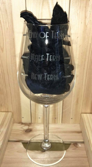 Teacher Gift, Term Time Funny Etched Wine Glass