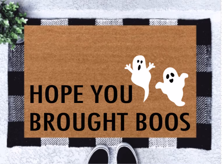Hope You Brought Boos Doormat, Ghost, Halloween, Halloween Doormat, Pumpkin, Fall Decor, Welcome Mat, Fall, Front Boo Doormat