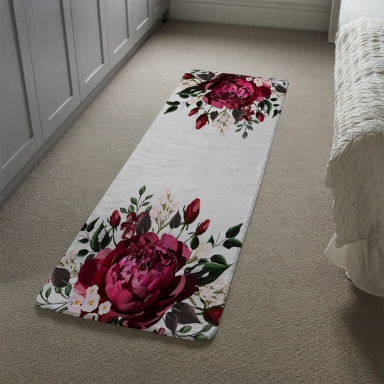 Lachapelle Open Roses Designer Shaggy Pink/Black/Green Rug