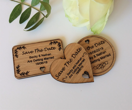Wooden Save The Date Magnet - Various Styles Rustic Wedding- Wedding Magnet- Personalised Stationary- Invite-Cutomised