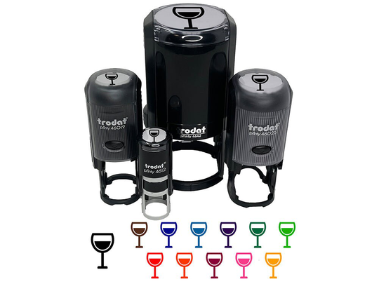 Wine Glass Half Full Self-Inking Rubber Stamp For Stamping Crafting Planners
