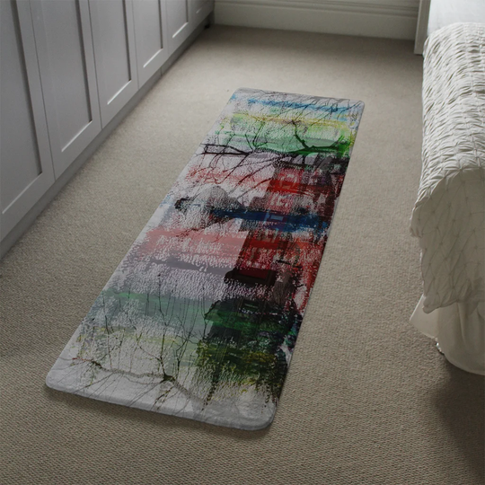 Margolis Metro Designer Shaggy Grey/Red/Green Rug