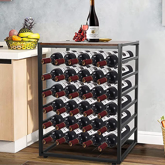 Williston Forge Wine Rack Free Standing 6-tier 30 Bottles Wine Holder Display Storage Shelves For Home