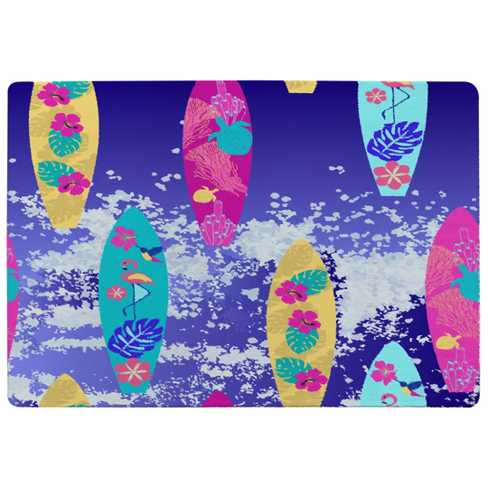 Monroe Tropical Surf Shaggy Blue/Pink/Yellow Rug