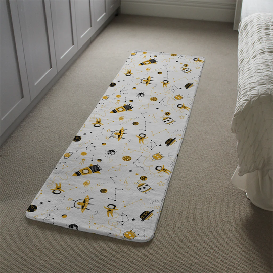 Malinowski Space Designer Shaggy Black/Yellow/Ivory Rug