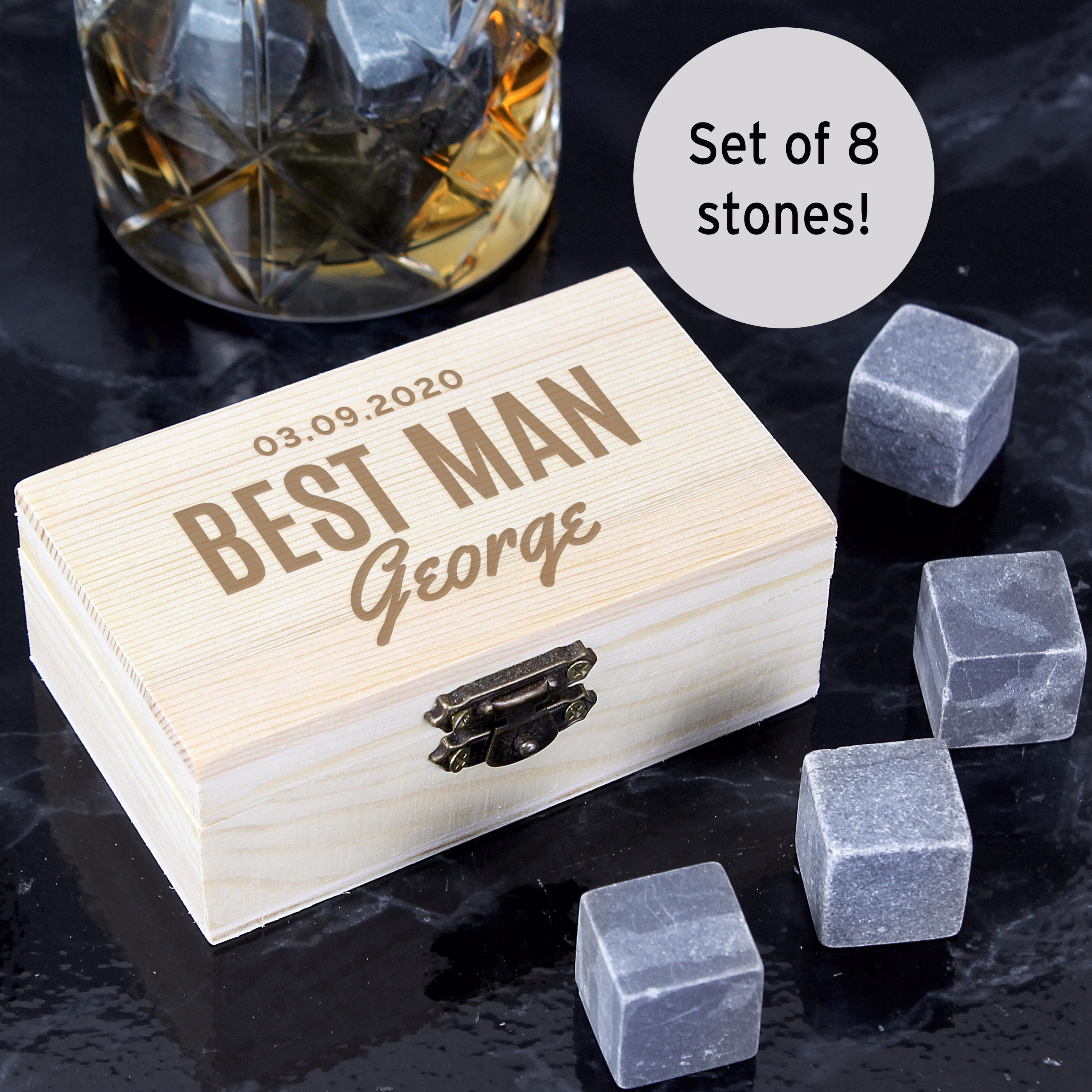 Personalised Whisky Stones, Gifts, Best Man Bridal Party Gift Ideas, Wedding Stones