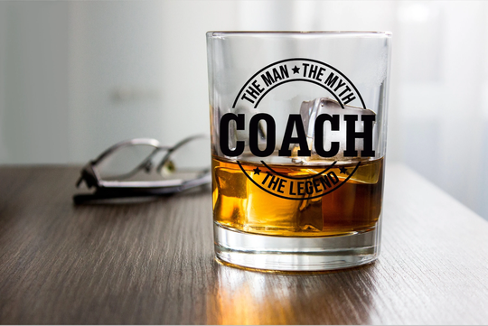 The Man Myth Legend Gift, Coach Funny Gift For Football Coach, Best Ever, Guy, Whiskey Glass