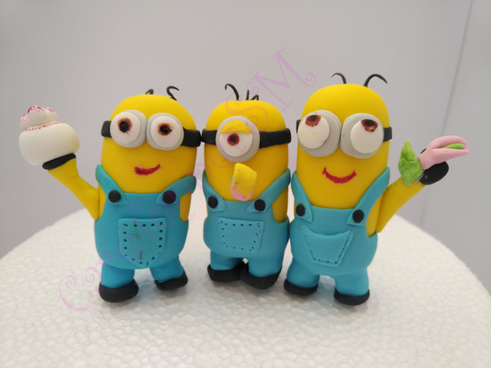 Minions Cake Toppers, Sugar Paste, Children's Cake, Cake Decoration