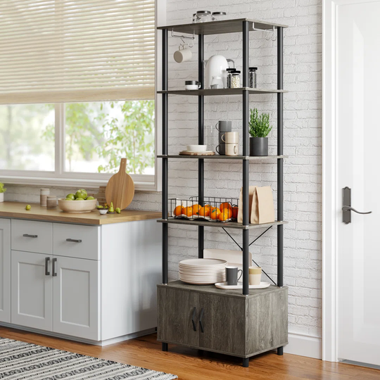 Humayra 60.33Cm Wood Standard Baker's Rack with Microwave Compatibility
