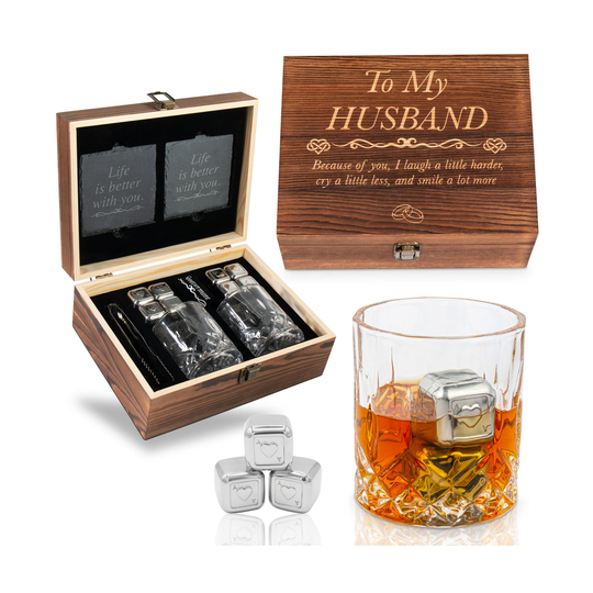 Christmas Gifts For Him | Men Husband - Whiskey Glass Set Engraved