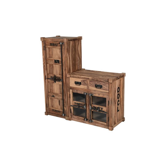 Perrinton 130 Cm Wide 2 Drawer Sheesham Solid Wood Highboard