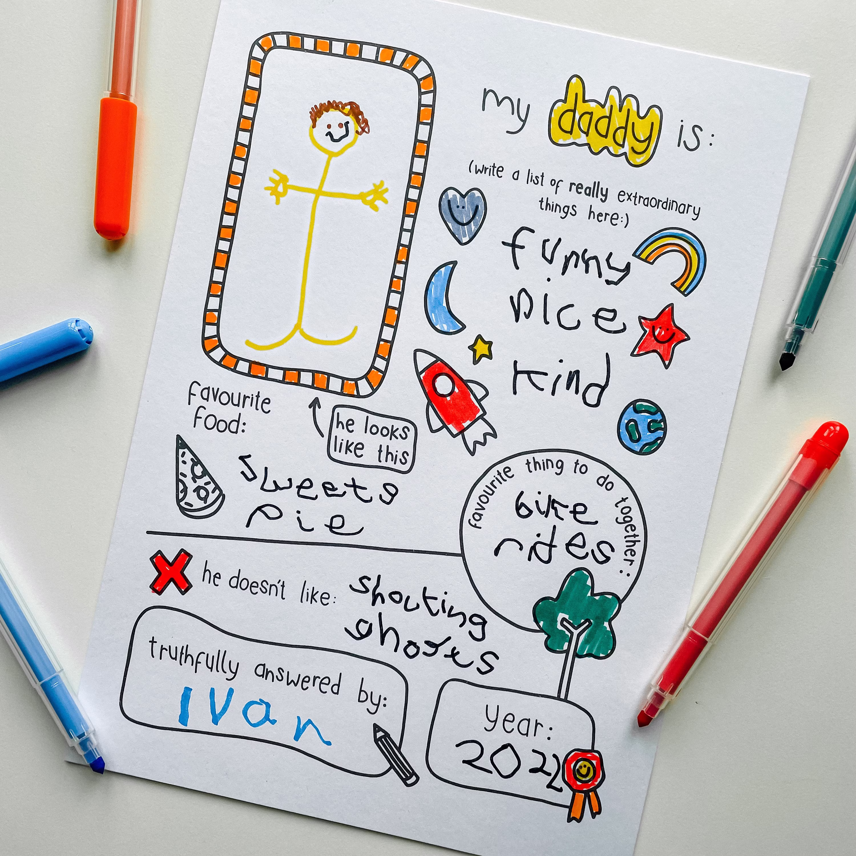 Father's Day Activity Gift, My Daddy Is, Childrens Present For Dad, Fathers Card, Personalised Thoughtful Ideas Dad