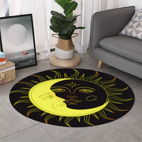 Sun & Moon - Boho Round Area Rug