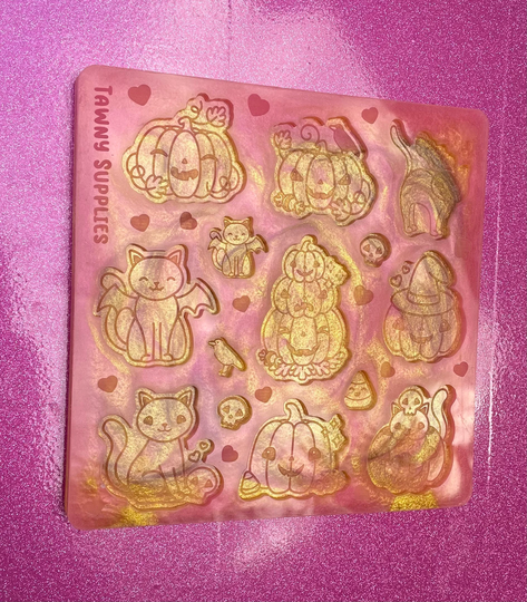Cat/Pumpkin Cab Mould, Cute Halloween Cats Mould, Pumpkin Mould