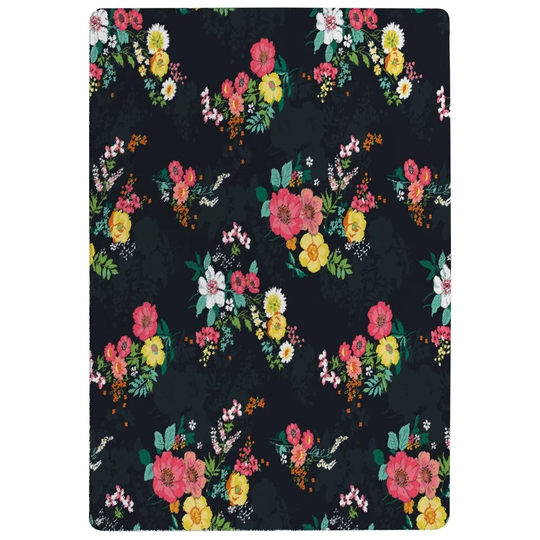 Pelaez Designer Shaggy Black/Red/Yellow Rug