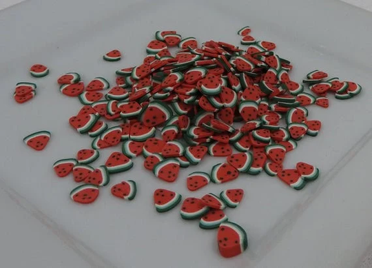 Watermelon Slices - Polymer Clay Slices, Fimo Sprinkles 1/2 Tbsp