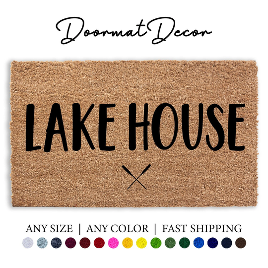 Lake House Doormat, Oars Summer Door Mat Outdoor Welcome Mat, Custom Personalized Client Gift, Decor