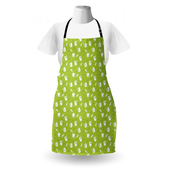 Alcohol with Drink Glass Salt Shaker and Lemon Slice Apron