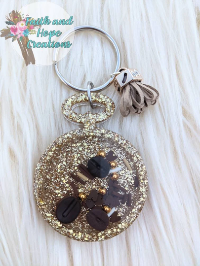 Coffee Bean Shaker Keychain