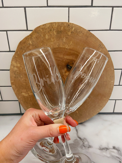 Bride & Groom Champagne Glasses | Set Of 2