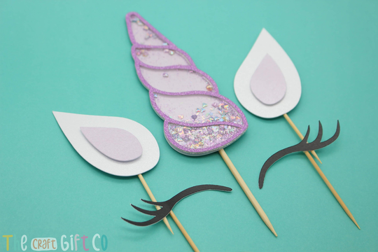 Unicorn Cake Topper Glitter Shaker, Birthday, Princess, Magical