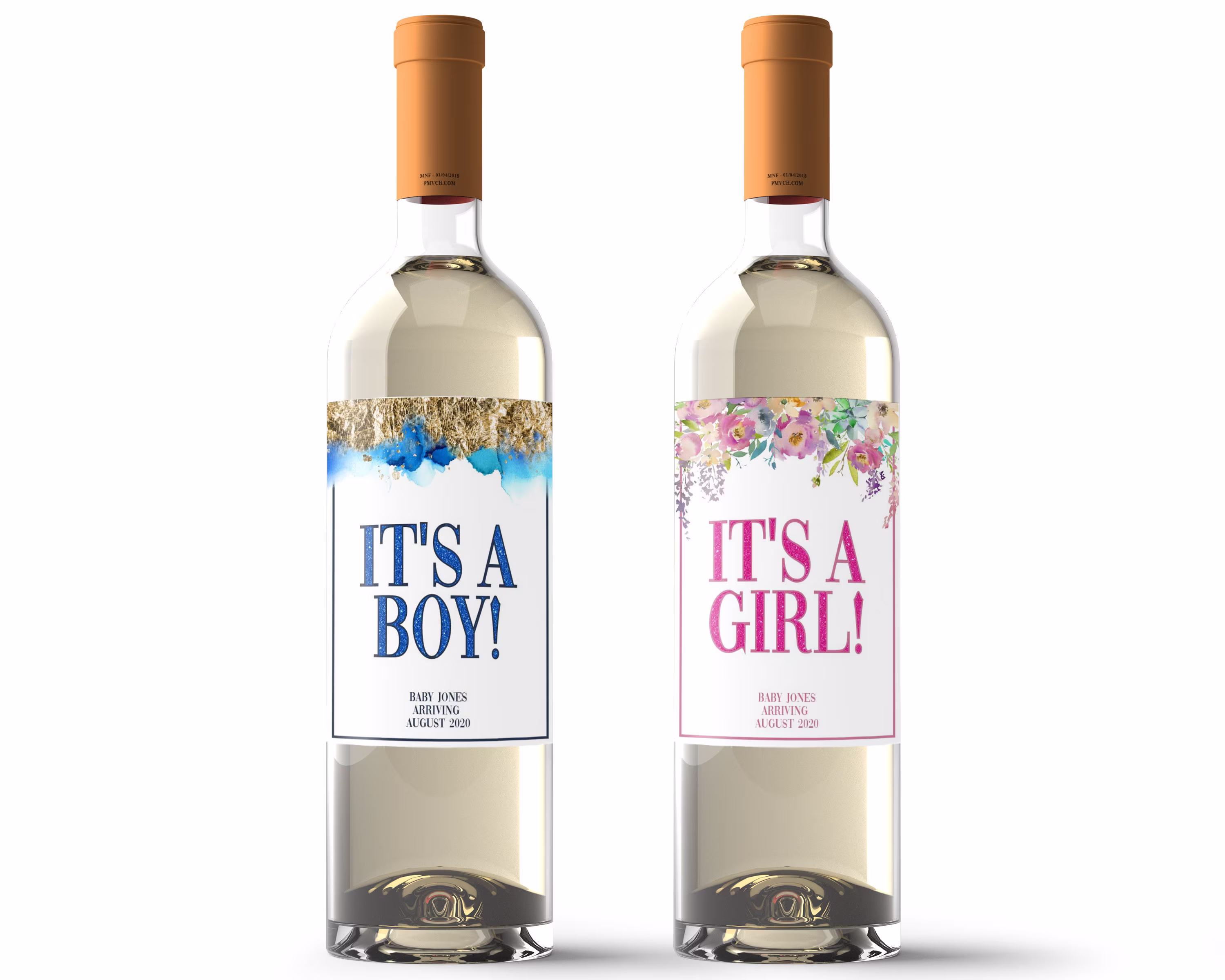 Gender Reveal Ideas Personalized Wine Label - Box Pregnancy Announcement Baby Shower Favors