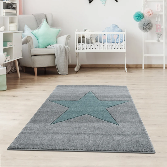Shooting Star Shaggy Silver-Grey/Mint Rug
