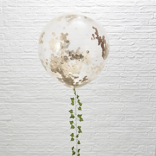 3 Large Rose Gold Confetti Balloons, Wedding Engagement Baby Shower Bridal Shower, Hen Party, Bachelorette