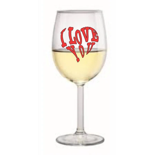I Love You Sticker Decal X4 For Wine Glass, Mug, Happy Valentines Day, Diy Gift Glass Vinyl For Car Wall Laptop