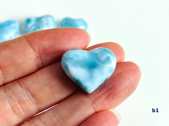 Larimar Heart, Aaa+ Grade Natural High Quality Larimar, Jewellery Diy, Crystal Gift
