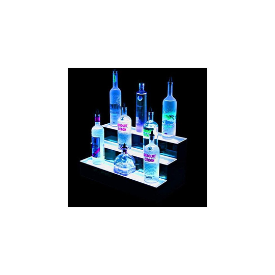 Three Tier LED RGB Bottle Display Stand for Displaying Spirits, Liquor, Beer, Wine, Cider and More
