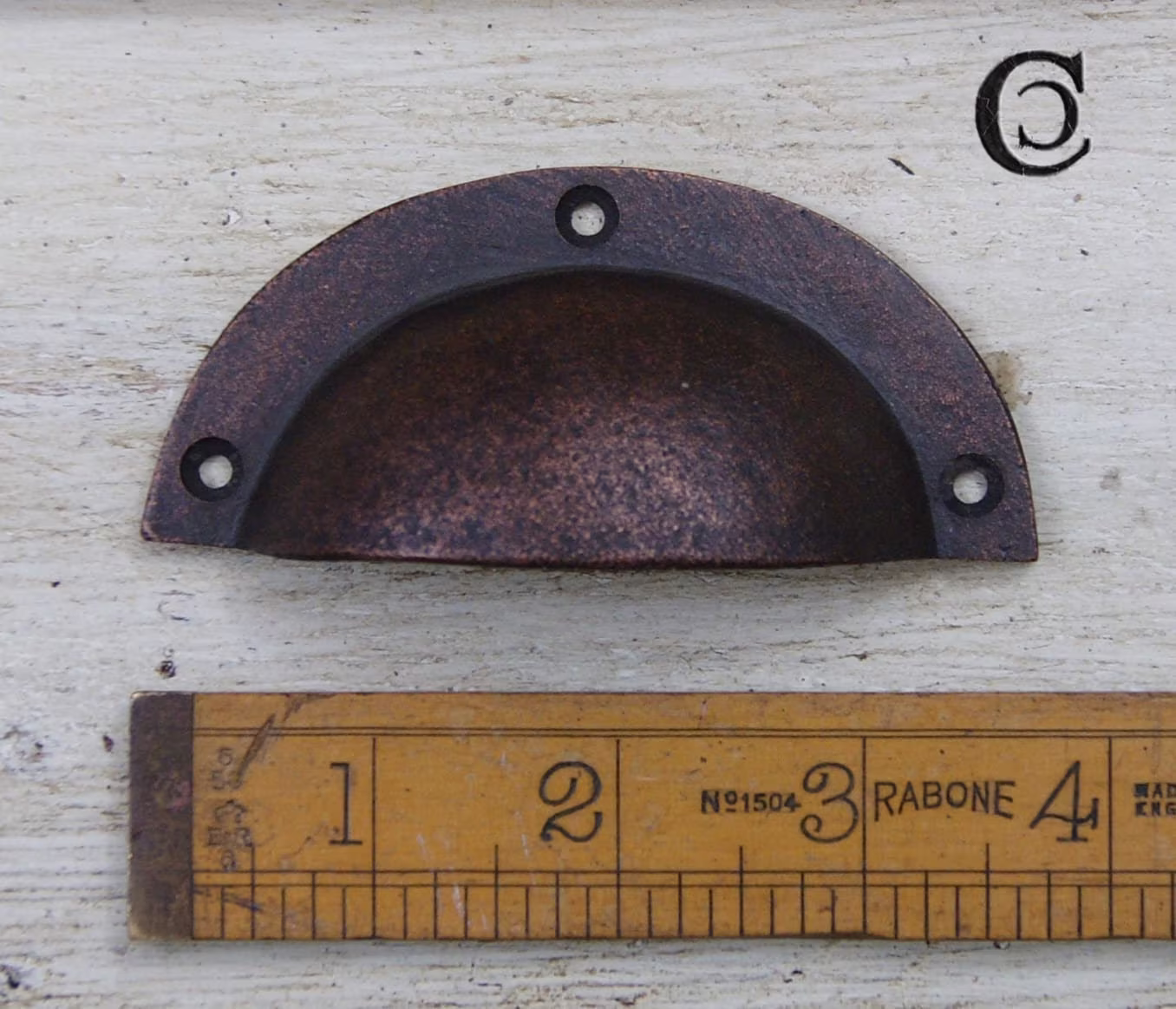 Copper 98mm Antique Style Cast Iron Cup Handle Rustic Industrial Drawer Knob Pack Of 1 Or 10