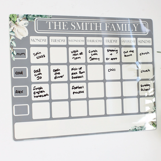 Personalised Family Dry Erase Wall Planner Notice Memo Board