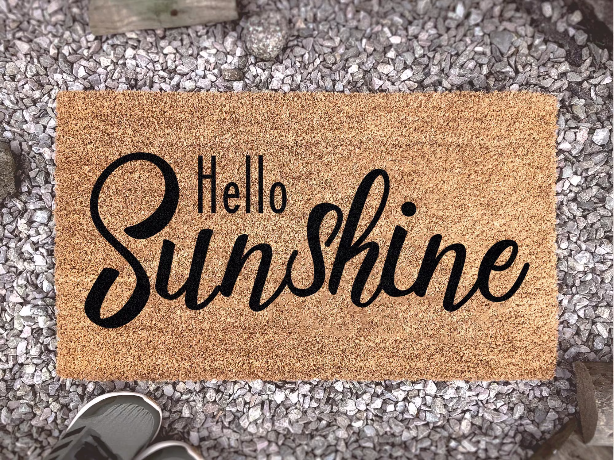 Hello Sunshine Welcome Doormat - Funny Mat Housewarming Gift Custom Rug Door