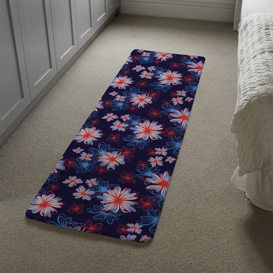 Kruger Shaggy Black/Red/Blue Rug