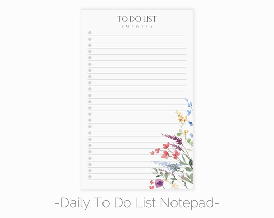 Wildflower To Do List Notepad | Daily Tasks Checklist Magnetic Pad Flower For Fridge Magnet Desk