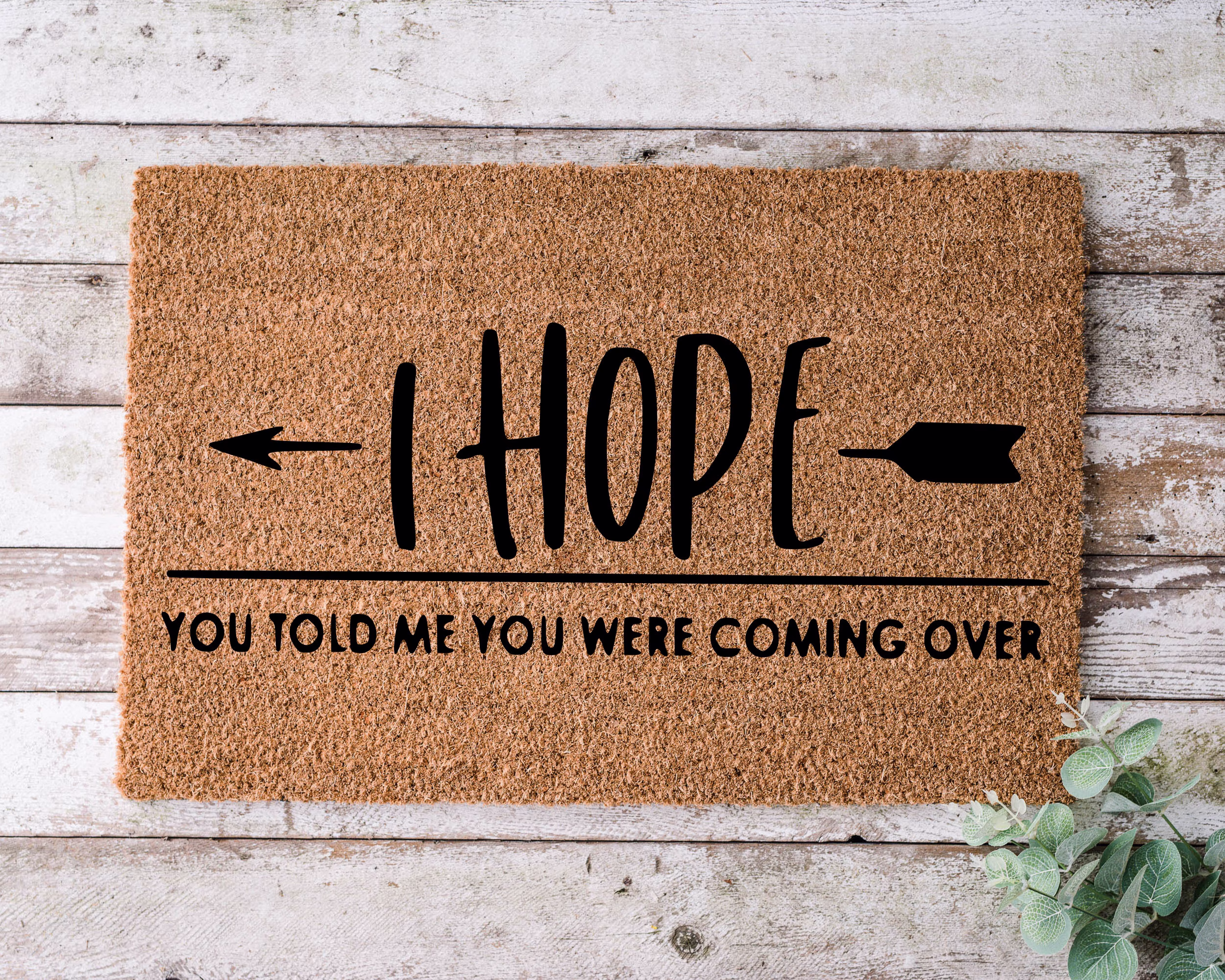 I Hope You Told Me Were Coming, Door Mat, Funny Doormat, Wedding Gift, Housewarming Gift, Home Welcome Closing Gift - 1101