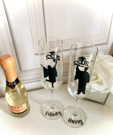 Personalised Graduation Champagne Glass. Class Of 2022, Keepsake Gift