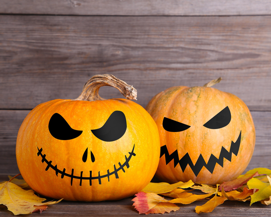 Halloween Pumpkin Face Vinyl Decal Sticker, Front Porch Decor
