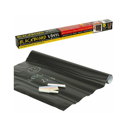 Peel & Stick 45cm X 11cm Chalkboard. Blackboard Vinyl Roll Chalks, To Anything Cut Size Home School, Menu Boards, Craft Etc