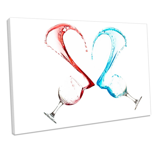Wine Glass Splash Drinks Kitchen - Wrapped Canvas Photograph