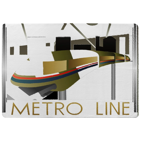 Pannell Art Deco Metro Line Designer Shaggy Yellow/Black/White Rug