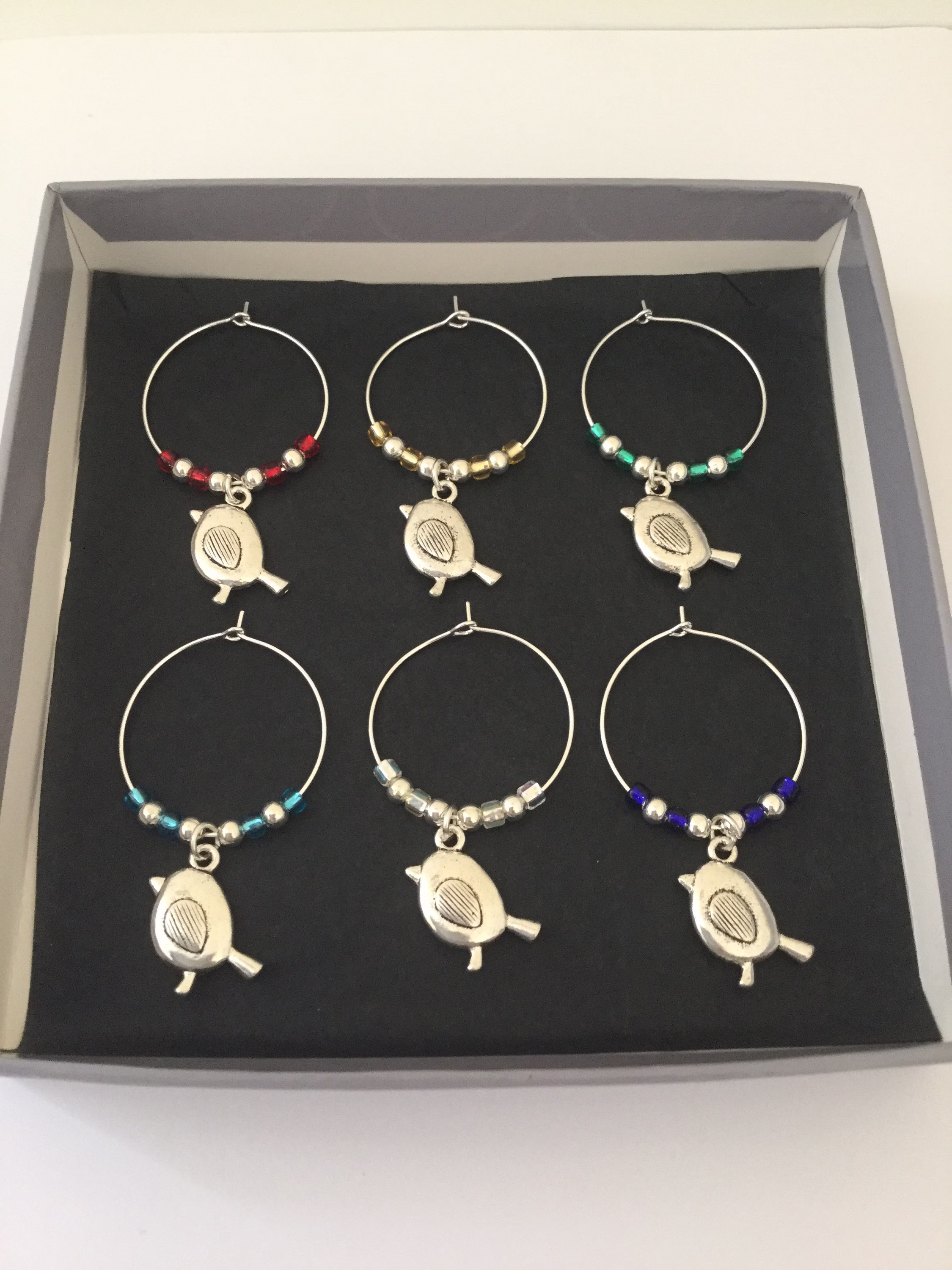 Robin Wine Glass Charm Set/ Animal Charms/Lover Gift Table Decor