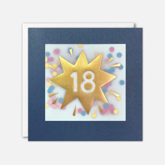 Age 18 Gold Birthday Card With Colourful Paper Confetti - Shakies By James Ellis
