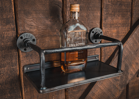 Industrial Wine Rack | Wall Mounted Bar Drinks Cabinet Industrial Metal Shelf