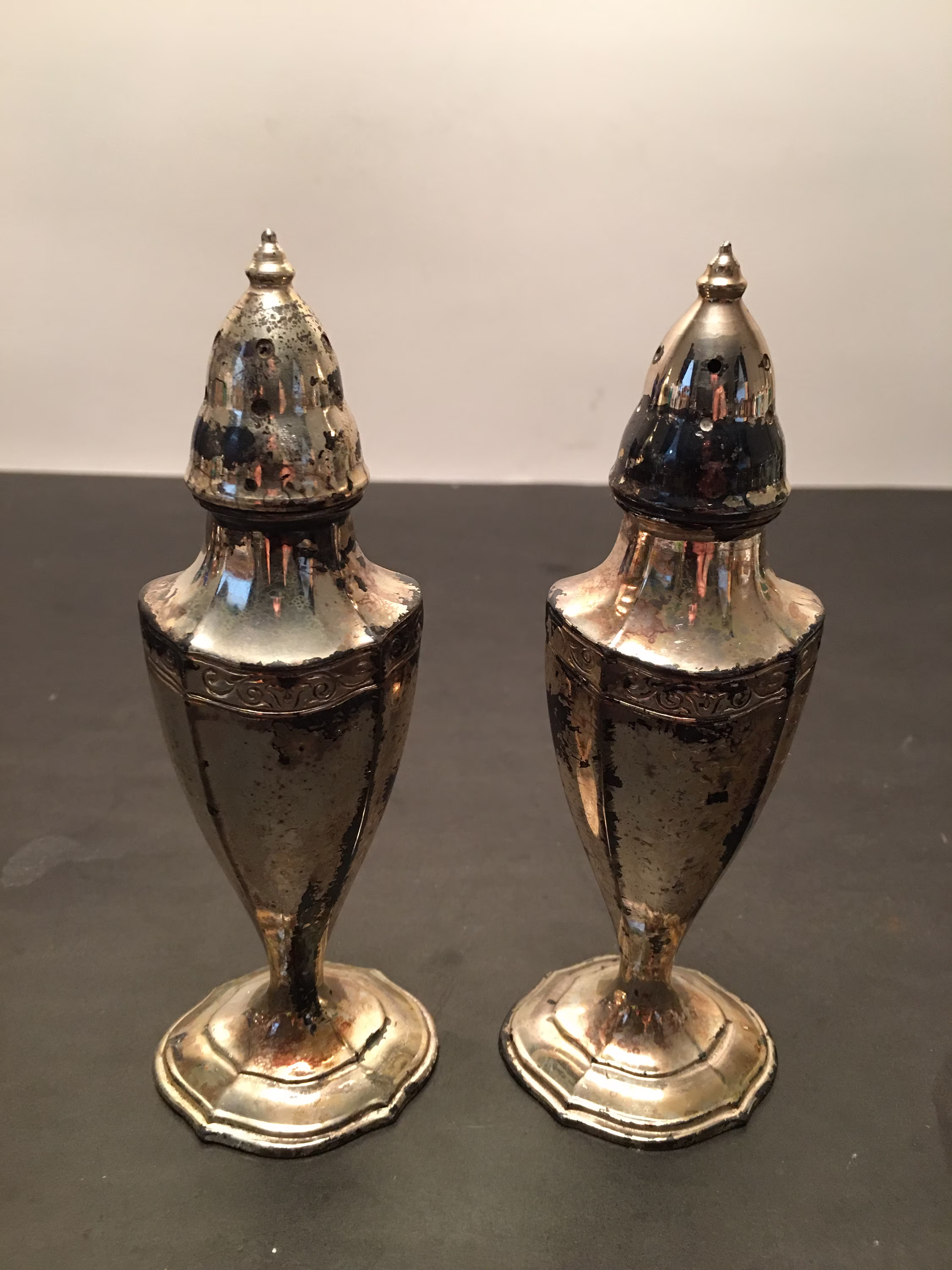Silver Salt & Pepper Shaker/Lafrance Plate Set/Vintage Shakers/New Listing/On Sale/Krazyvintagegypsies